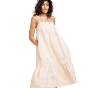 Kika Vargas Dresses | Nwt Kika Vargas Textured Empire Waist Midi Dress